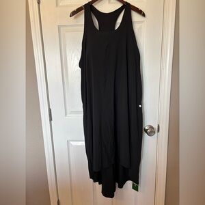 HALARA NWT Black High-Low Sleeveless racerback Dress built in bra